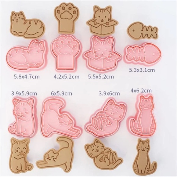 Cat Shaped Cookie Cutters, Pink Cat Cookie Cutters - Picture 6 of 6